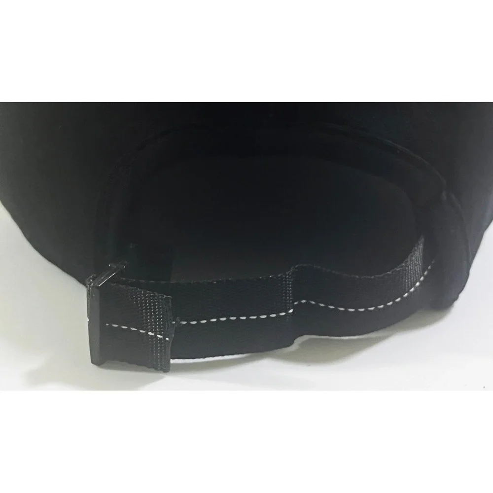 Black Baseball Hat‎ with White Trim on the Visor Adjustable